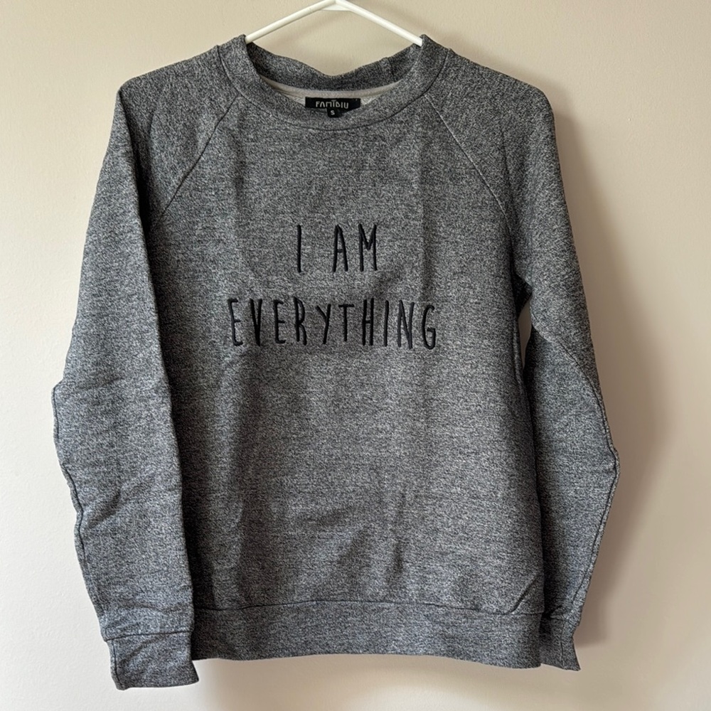I Am Everything Grey Crewneck